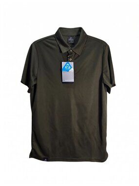 NWT | Men's Olive Green Performance RPET Recycled Golf Polo Shirt | Small